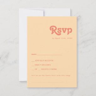 Modern Retro Orange Cream Song Request RSVP Card