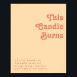 Modern Retro | Orange Cream This Candle Burns Poster<br><div class="desc">This modern retro | orange cream this candle burns poster is perfect for your simple vintage, colorful tropical boho summer wedding. Its unique bohemian mid-century font gives this design a classic minimalist groovy hippie vibe. If you're looking for a design that features bright, bold colors for your creative 70's beach...</div>