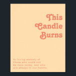 Modern Retro | Orange Cream This Candle Burns Poster<br><div class="desc">This modern retro | orange cream this candle burns poster is perfect for your simple vintage, colorful tropical boho summer wedding. Its unique bohemian mid-century font gives this design a classic minimalist groovy hippie vibe. If you're looking for a design that features bright, bold colors for your creative 70's beach...</div>