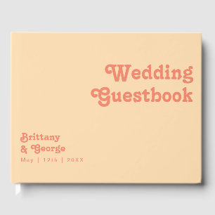 Modern Retro   Orange Cream Wedding Guestbook