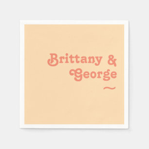 Modern Retro   Orange Cream Wedding Napkins