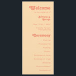 Modern Retro | Orange Cream Wedding Program<br><div class="desc">This modern retro | orange cream wedding program is perfect for your simple vintage, colourful tropical boho summer wedding. Its unique bohemian mid-century font gives this design a classic minimalist groovy hippie vibe. If you're looking for a design that features bright, bold colours for your creative 70's beach wedding, then...</div>