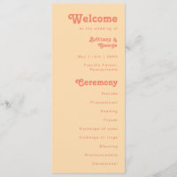 Modern Retro | Orange Cream Wedding Program