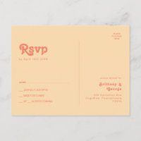 Modern Retro | Orange Cream Wedding RSVP Postcard