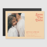 Modern Retro | Orange Horizontal Save The Date Mag