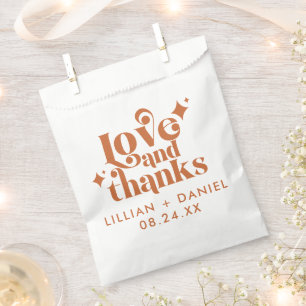 Modern Retro Orange Wedding Favour Bag
