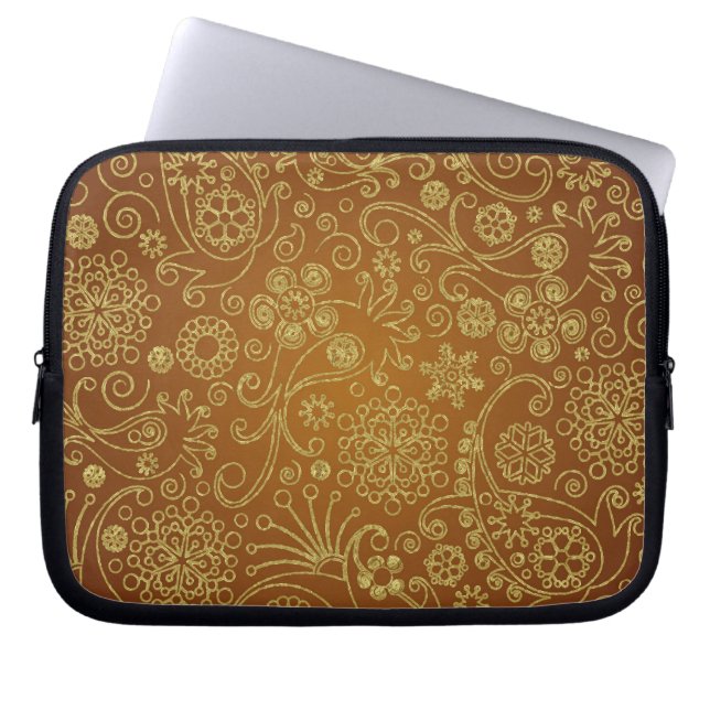 Modern Retro Paisley Seamless Pattern Laptop Sleeve (Front)