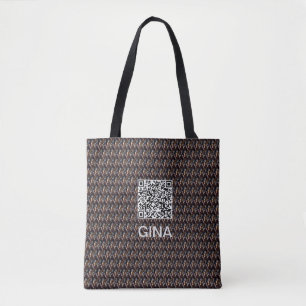 Modern Retro Pattern Personalize Tote Bag