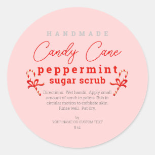 Modern Retro Peppermint Sugar Scrub DIY Classic Round Sticker