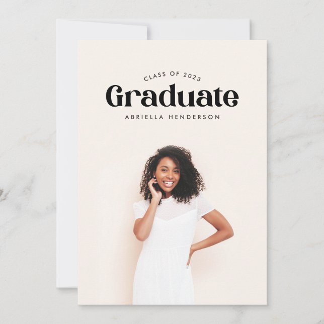 Modern Retro Photo Graduation Invitation (Front)