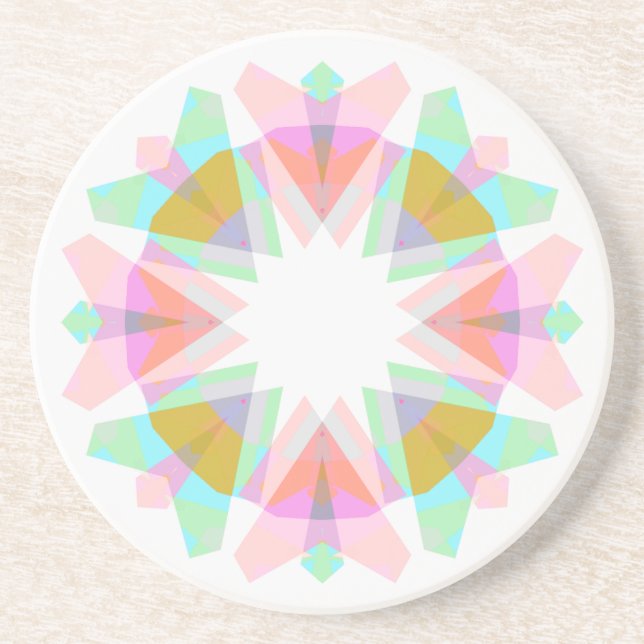 Modern Retro Pink Green Star Dopamine Decor Funky Coaster (Front)