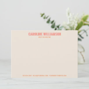 Modern Retro Pink Orange Business Stationery Card