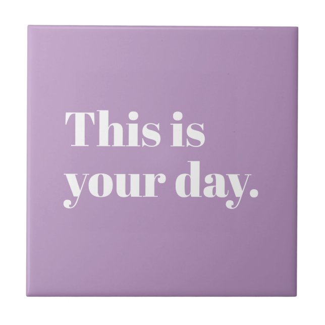 Modern Retro - Purple Editable Custom Affirmation  Tile (Front)