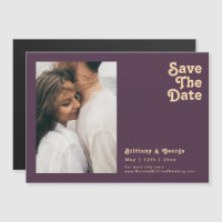 Modern Retro | Purple Horizontal Save The Date