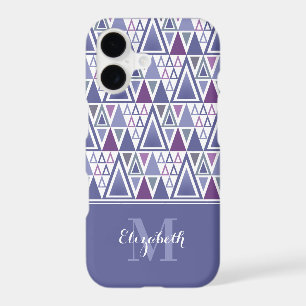Modern retro purple pink pattern monogrammed