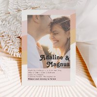 Modern Retro Rainbow Casual Faded Photo Wedding In