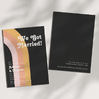 Modern Retro Rainbow Dark Elopement Announcement