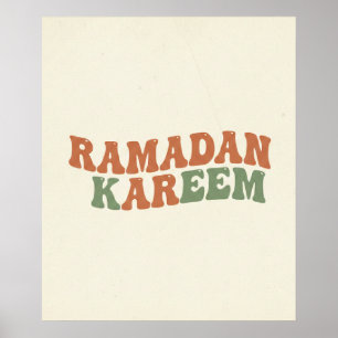 Modern Retro Ramadan Kareem Wall Art  Boho Islamic