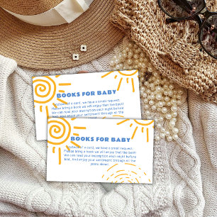 Modern Retro Ray Of Sunshine Books For Baby Shower Enclosure Card