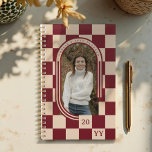 Modern Retro Red Chequered Pattern Arch Photo Planner<br><div class="desc">Add a touch of vintage charm to your everyday life with our Modern Retro Red Chequered Pattern Arch Photo Planner. Featuring a bold, eye-catching red chequered design paired with a sleek arch photo frame. Add your photo, name, and a custom monogram on the back for a truly one-of-a-kind planner. Whether...</div>
