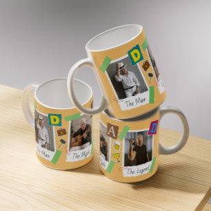 Modern Retro Scrapbook Trendy Dad Photo Collage Coffee Mug