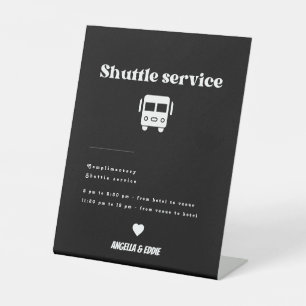 Modern Retro Shuttle Service Wedding Sign