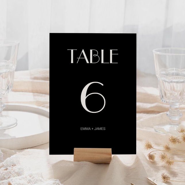 Modern Retro Solid Black Wedding Table Number (Modern Retro Solid Black Wedding Table Number)
