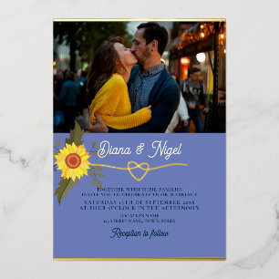 Modern Retro Sunflower Photo Wedding