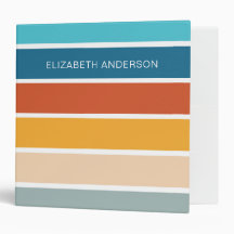 Modern Retro Sunset Stripes Personalized 