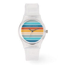 Modern Retro Sunset Stripes Personalized