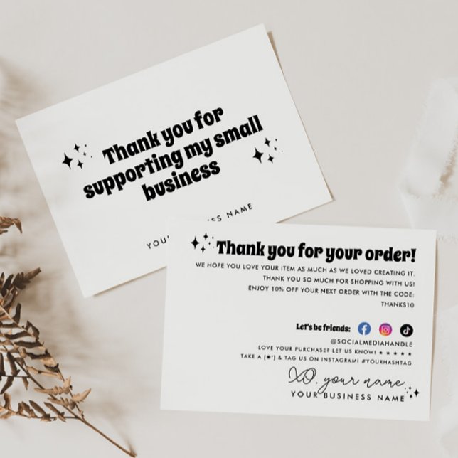 Modern Retro Supporting Small Business Thank You Invitation (Creator Uploaded)