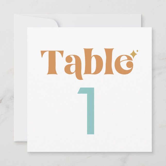 Modern Retro Table Numbers (Front)