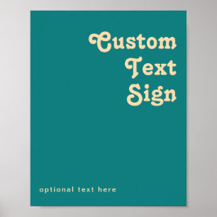 Modern Retro   Teal Cards and Gifts Custom Poster