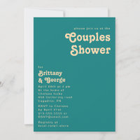 Modern Retro | Teal Couples Shower Invitation