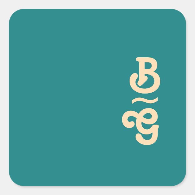 Modern Retro | Teal Monogram Envelope Seals (Front)