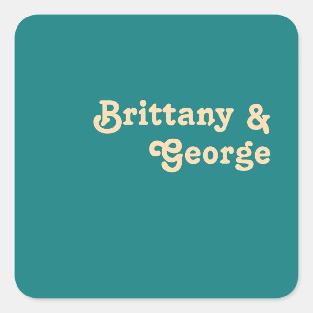 Modern Retro | Teal Wedding Envelope Seals (Front)