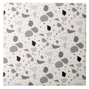 Modern Retro Terrazzo Monochrome Pattern Tile