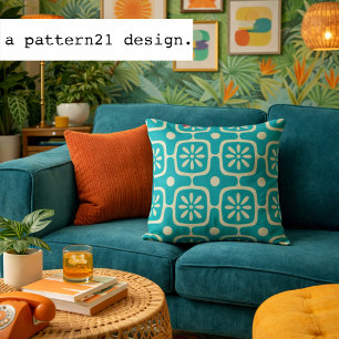 modern retro throw pillow