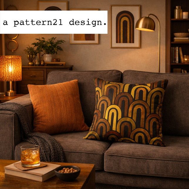 modern retro throw pillow (cozy mid-century modern pillow)