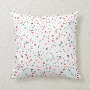 Modern Retro Trendy Terrazzo Inspired Throw Pillow