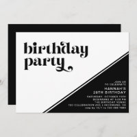 Modern Retro Typography | Black and White Birthday