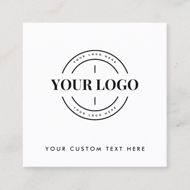 Modern Retro Typography Business Logo 2 QR Code Square Business Card (Front)
