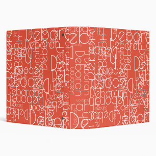 Modern Retro Typography Orange Red Binder