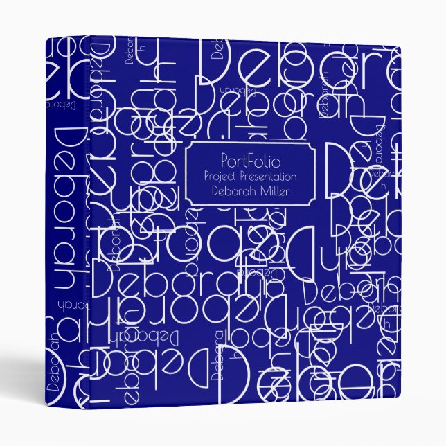 Modern Retro Typography Project Presentation Binder (Front/Spine)