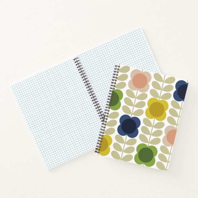 Modern Retro Vintage, Charm Summer Flower Stem Notebook (Inside)