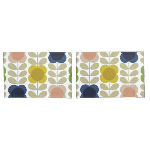 Modern Retro Vintage, Charm Summer Flower Stem Pillowcase