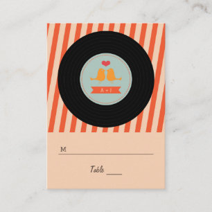 Modern Retro Vinyl Record Love Birds Escort Tags