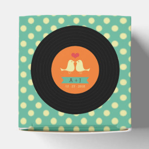 Modern Retro Vinyl Record Wedding Favor Box
