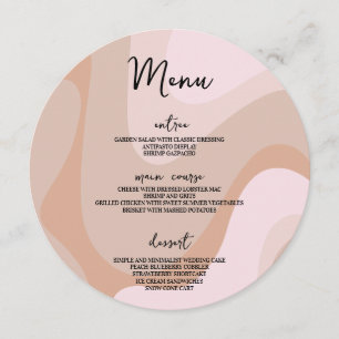 Modern Retro Wave Pastel Wedding Circle Table  Menu