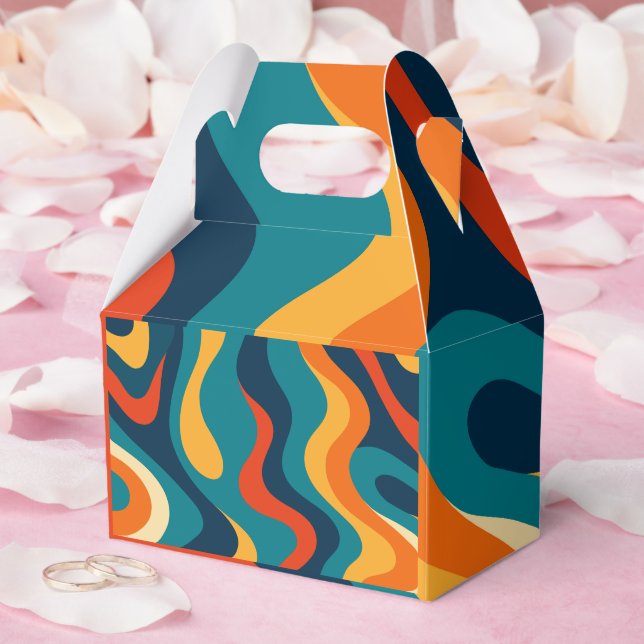 Modern Retro Wavy Abstract Pattern  Favor Box (Wedding)